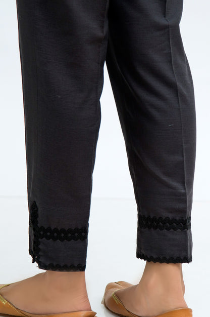 Embellished Khaddar Cigarette Pant - Grey