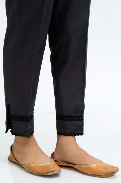 Embellished Khaddar Cigarette Pant - Grey