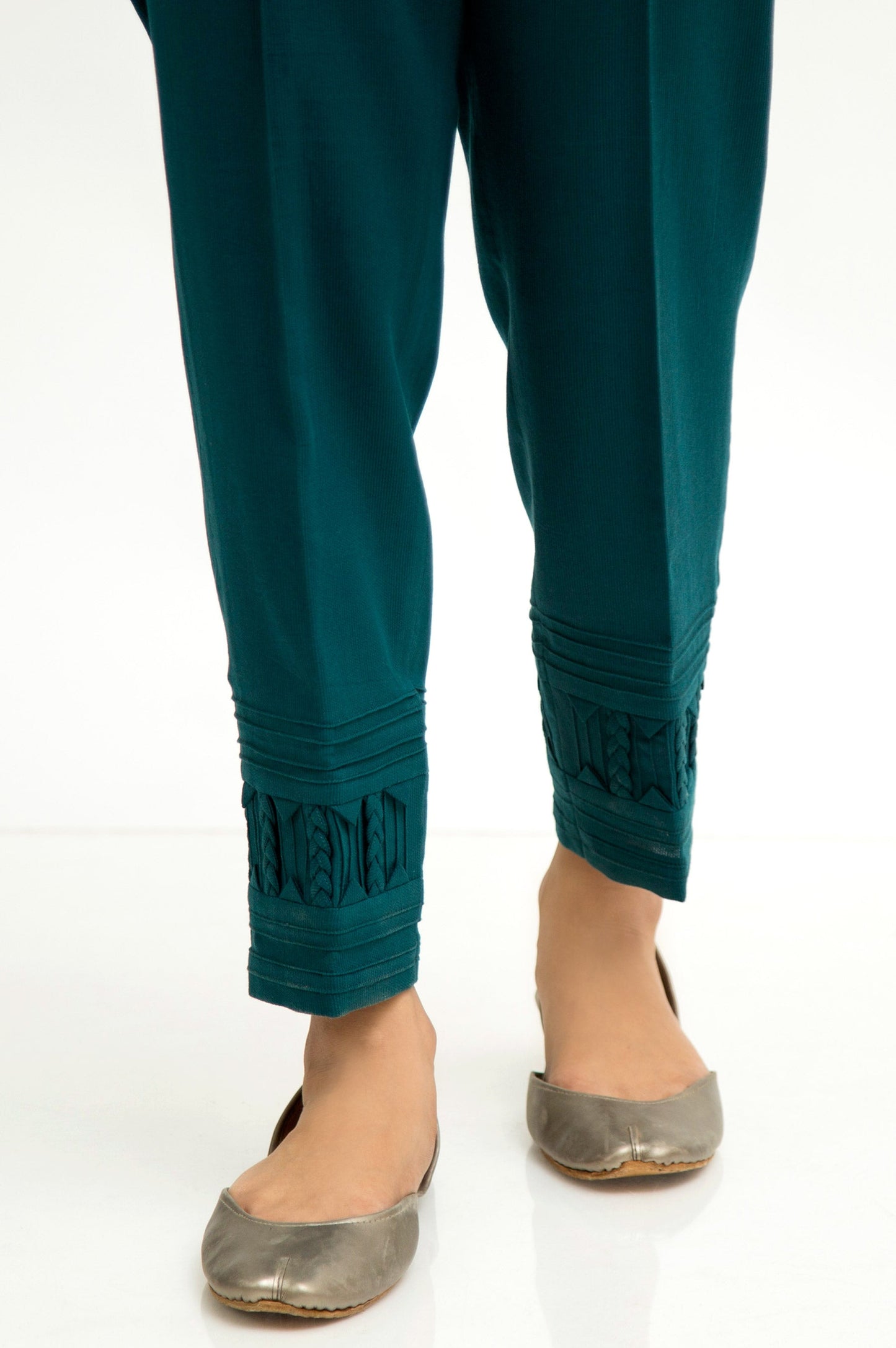 Stylized Cottel Cigarette Pants  - Teal Blue