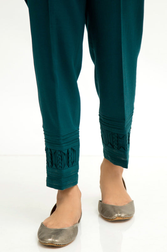 Stylized Cottel Cigarette Pants  - Teal Blue