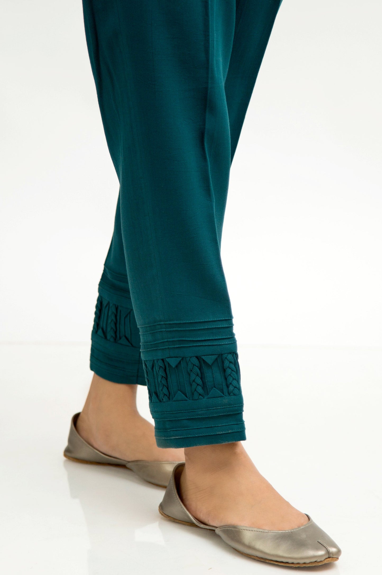 Stylized Cottel Cigarette Pants  - Teal Blue