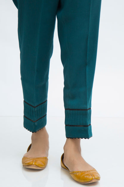 Stylized Cottel Cigarette Pants  - Teal Green