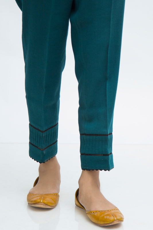 Stylized Cottel Cigarette Pants  - Teal Green