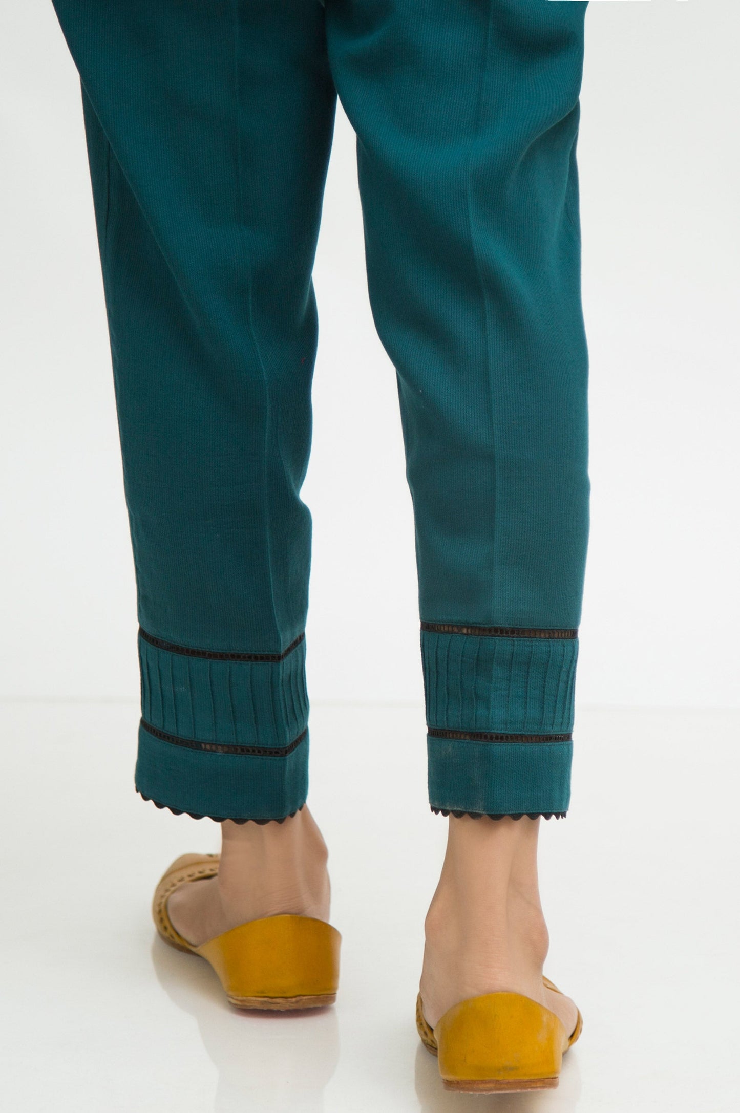 Stylized Cottel Cigarette Pants  - Teal Green