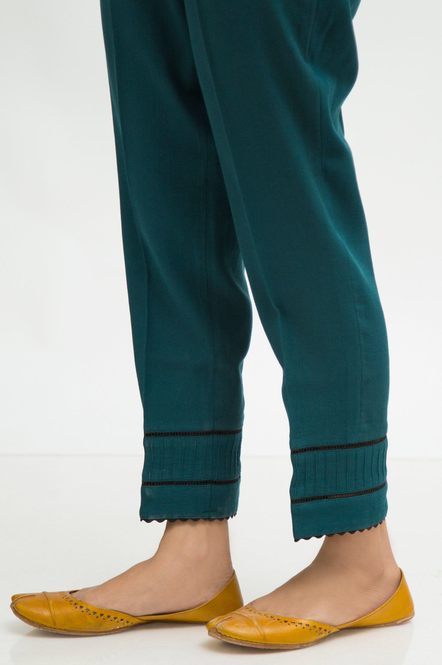 Stylized Cottel Cigarette Pants  - Teal Green