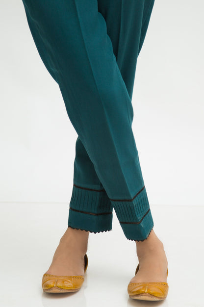 Stylized Cottel Cigarette Pants  - Teal Green