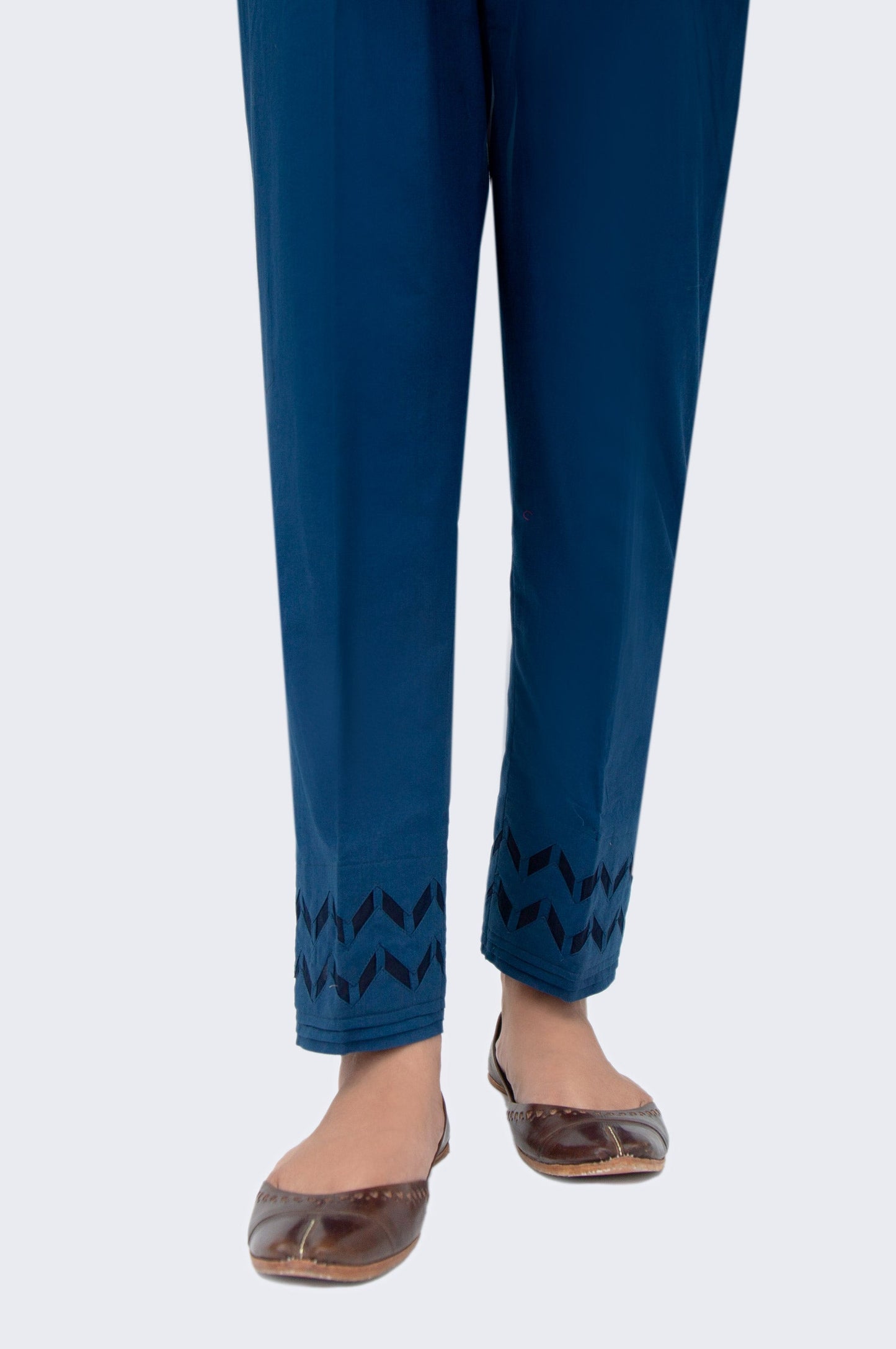 Stylised Cambric Cigarette  Pants  - Blue