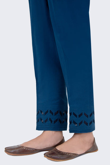 Stylised Cambric Cigarette  Pants  - Blue