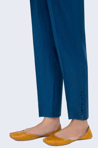 Embrellished Cambric Cigarette Pants  - Blue
