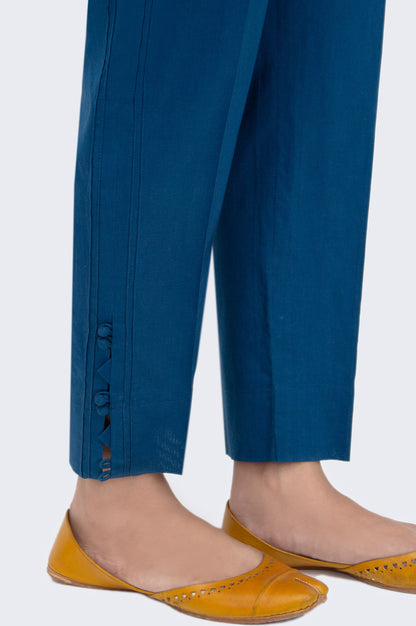 Embrellished Cambric Cigarette Pants  - Blue