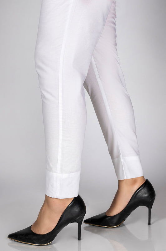 Basic Cambric Cigarette Pants - White
