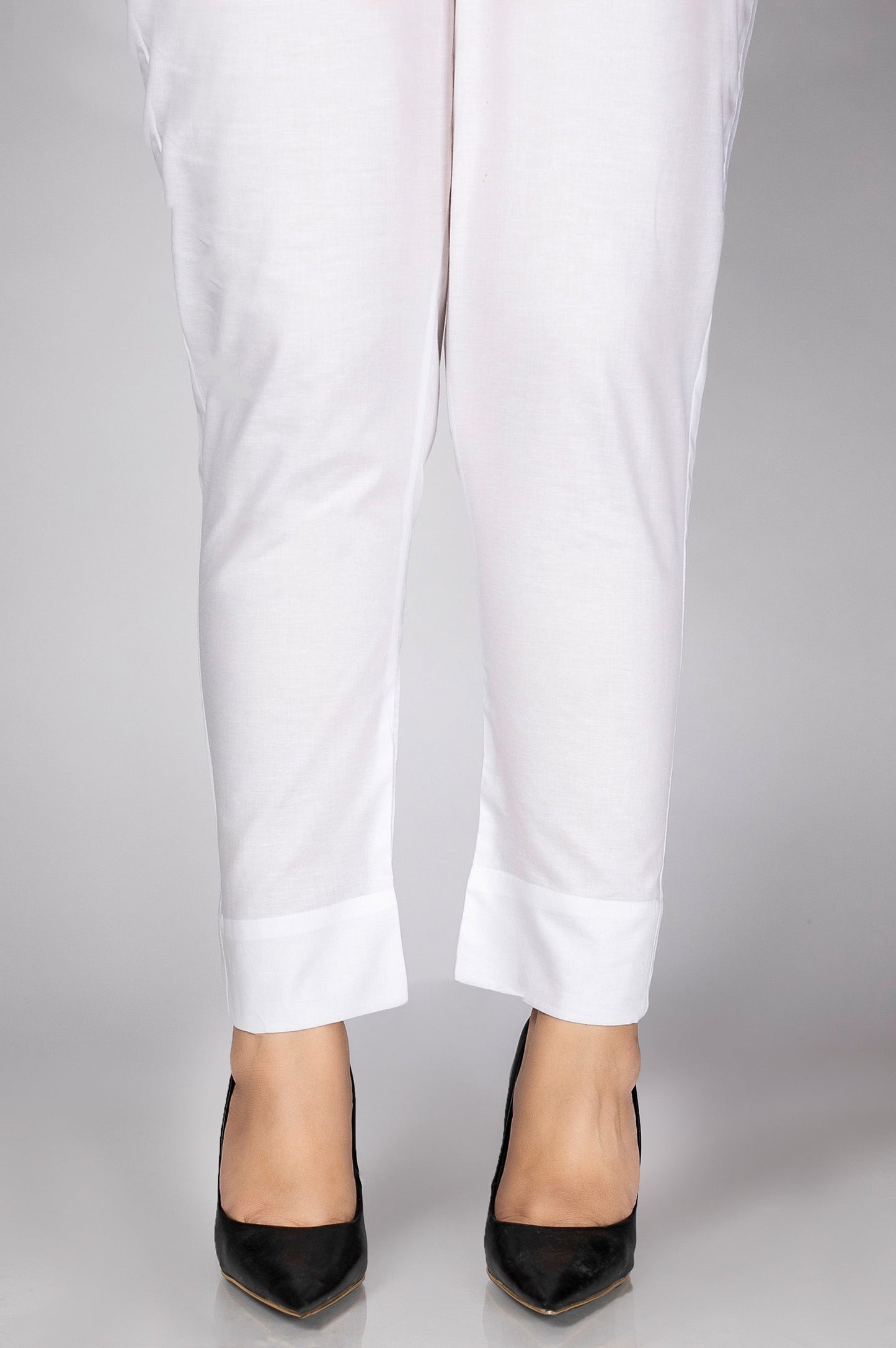 Basic Cambric Cigarette Pants - White