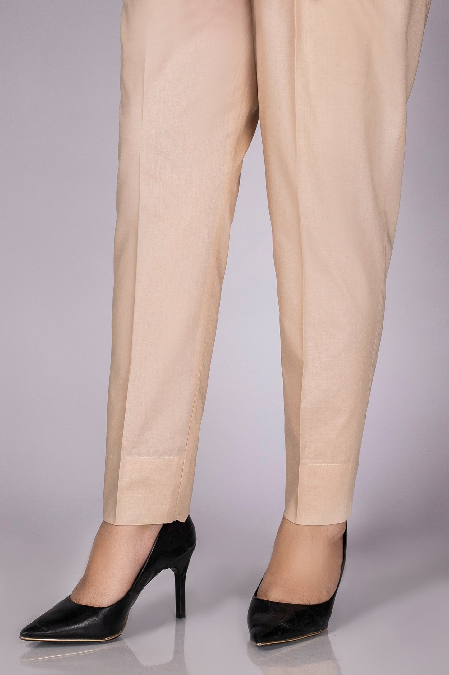 Basic Cambric Cigarette Pants - Beige