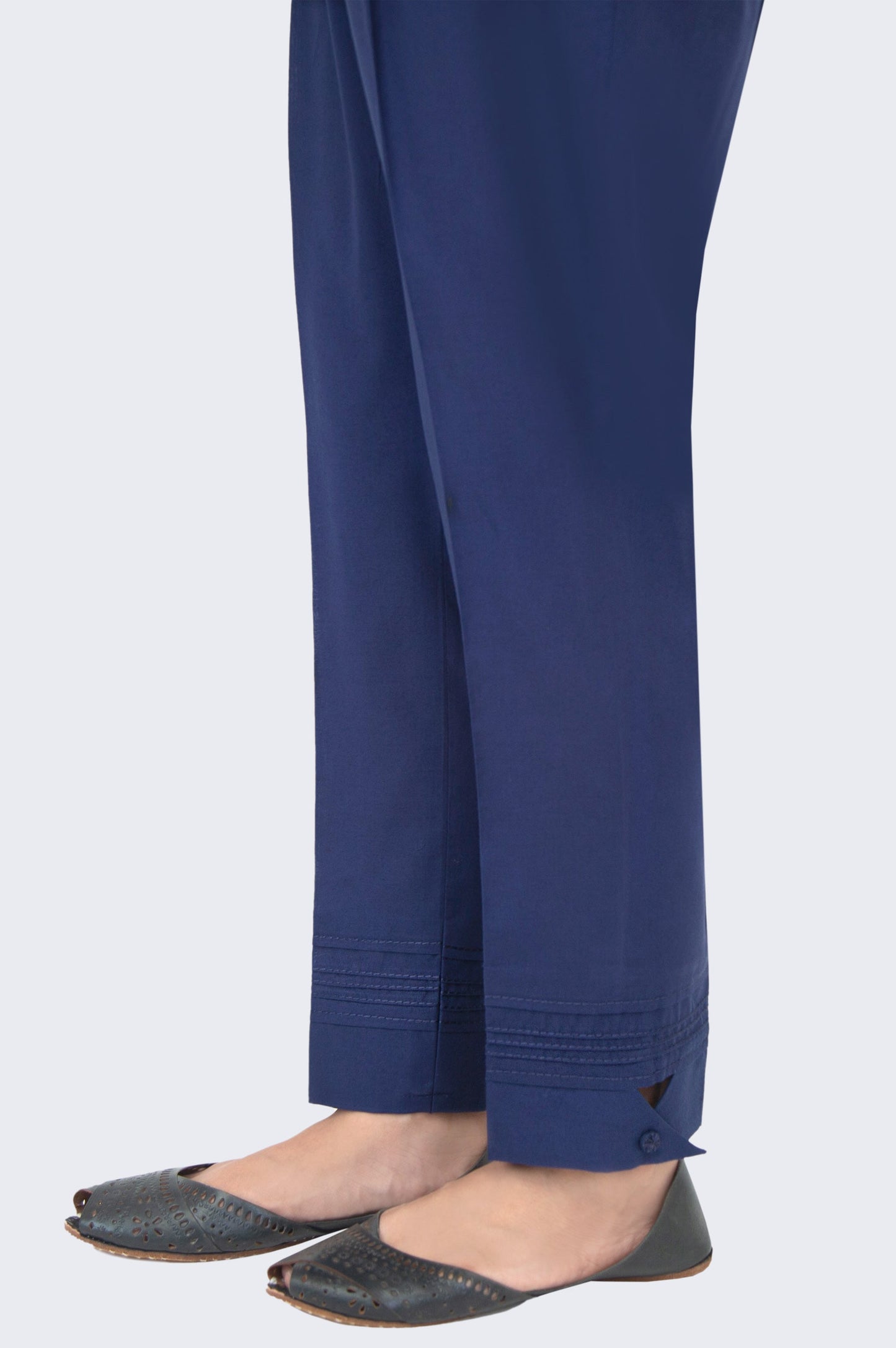Embellished Cambric Cigarette Pants - Mid Night Blue