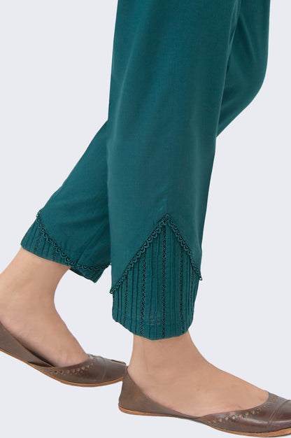 Embrellished Cambric Cigarette Pants - Teal
