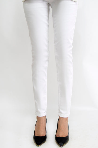 Cotton Denim Pants - Beige