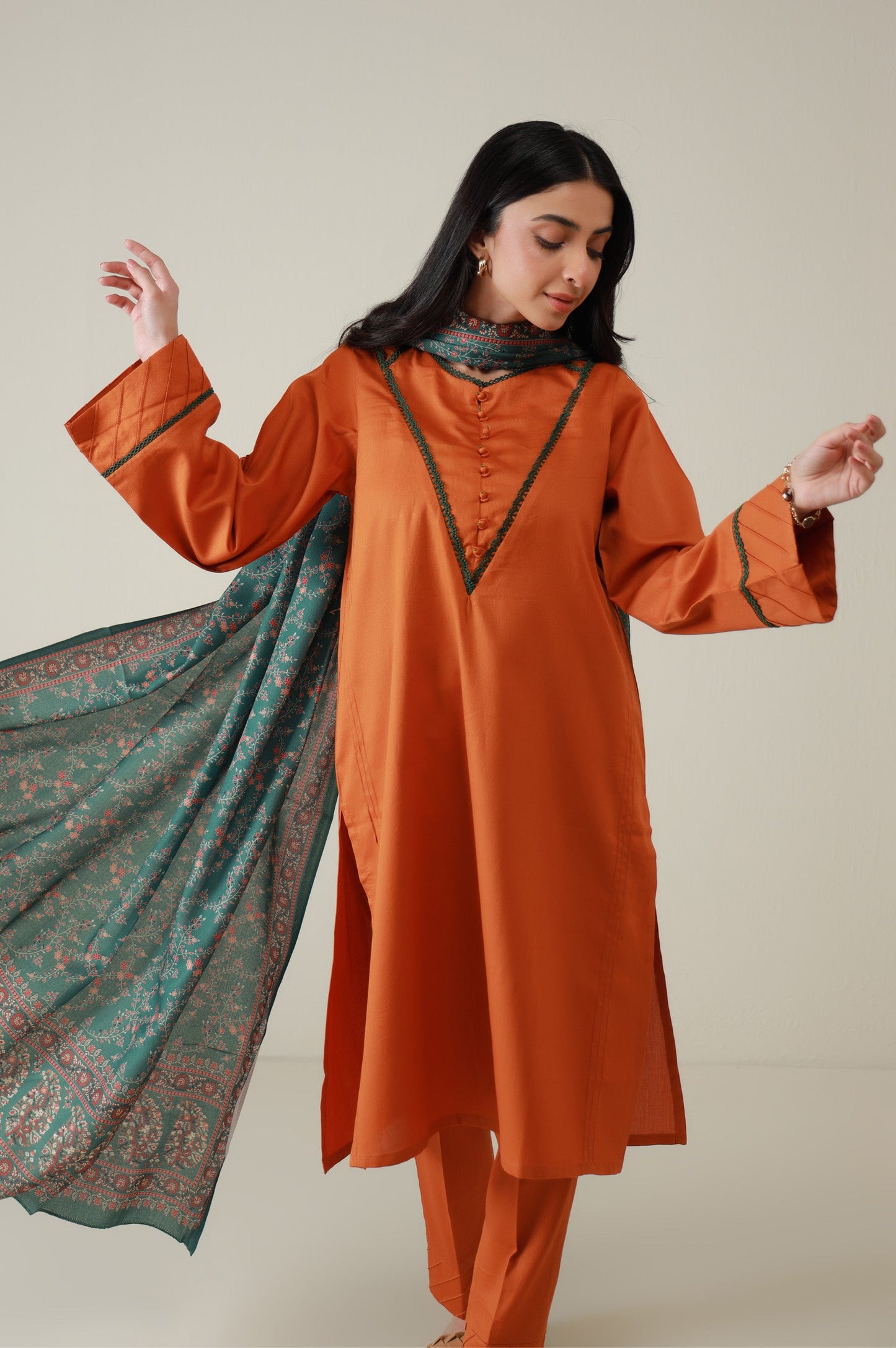 Stitched 3 Piece Stylized Cottle Suit