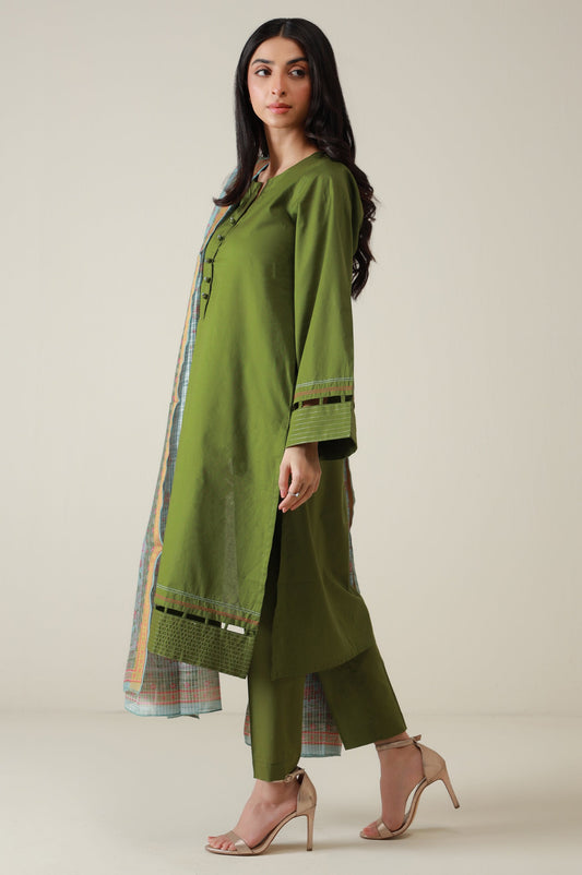 Stitched 3 Piece Stylized Cambric Suit