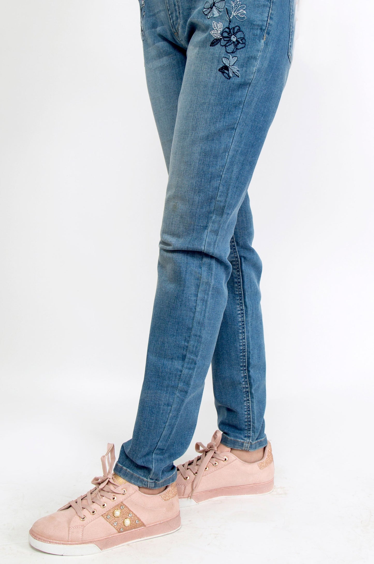 Cotton Denim Pants - M/Blue