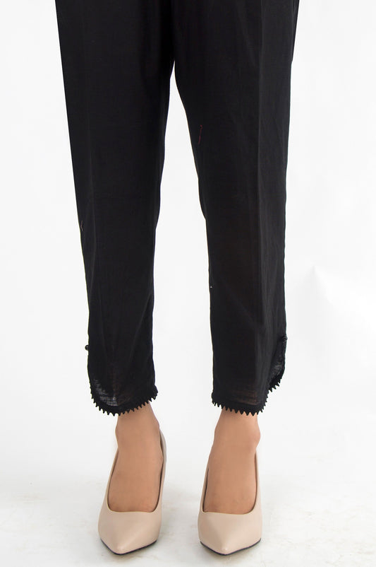 Embellished Khaddar Pants - Black