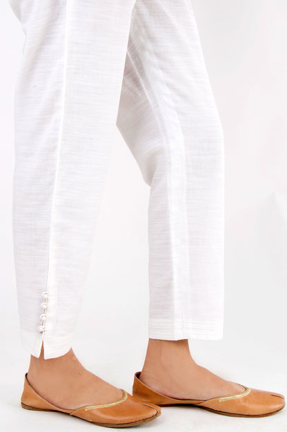 Embellished Khaddar Pants - White