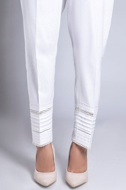 Embellished Cambric Pants - White