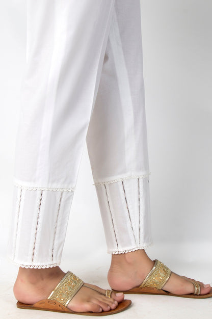 Embellished Cambric Pants - White