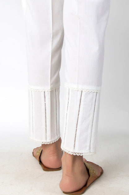 Embellished Cambric Pants - White