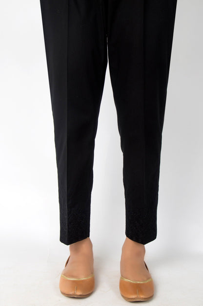 Embroidered Cambric Pants - Black