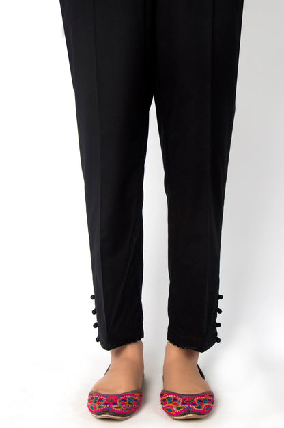 Embroidered Cambric Pants - Black
