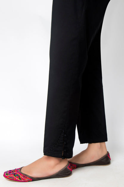 Embroidered Cambric Pants - Black