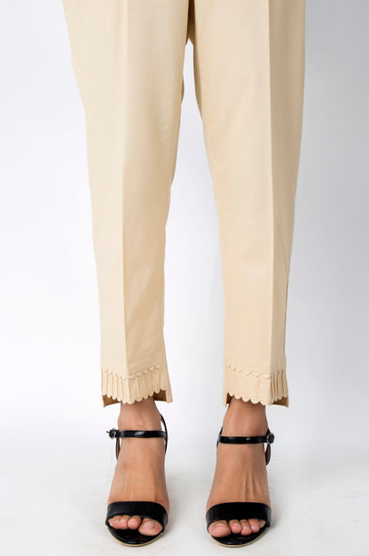 Embellished Cambric Pants - Beige