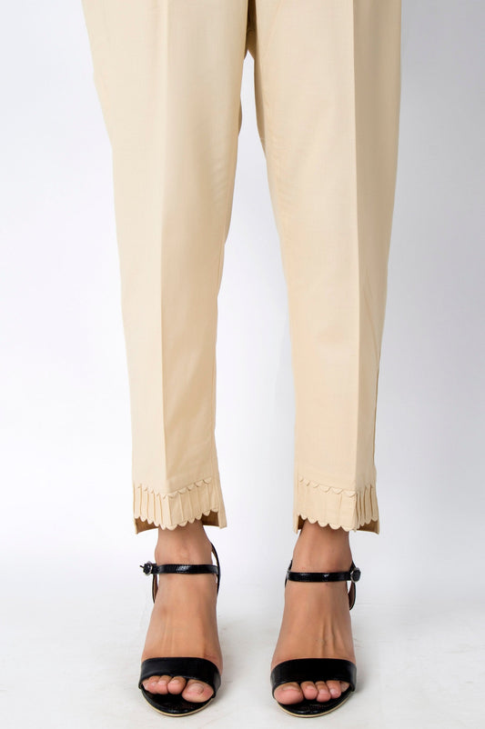 Embellished Cambric Pants - Beige