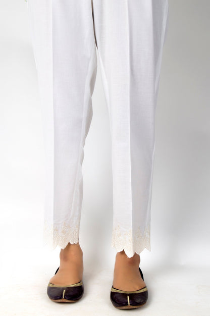 Embroidered Cambric Pants - Off White