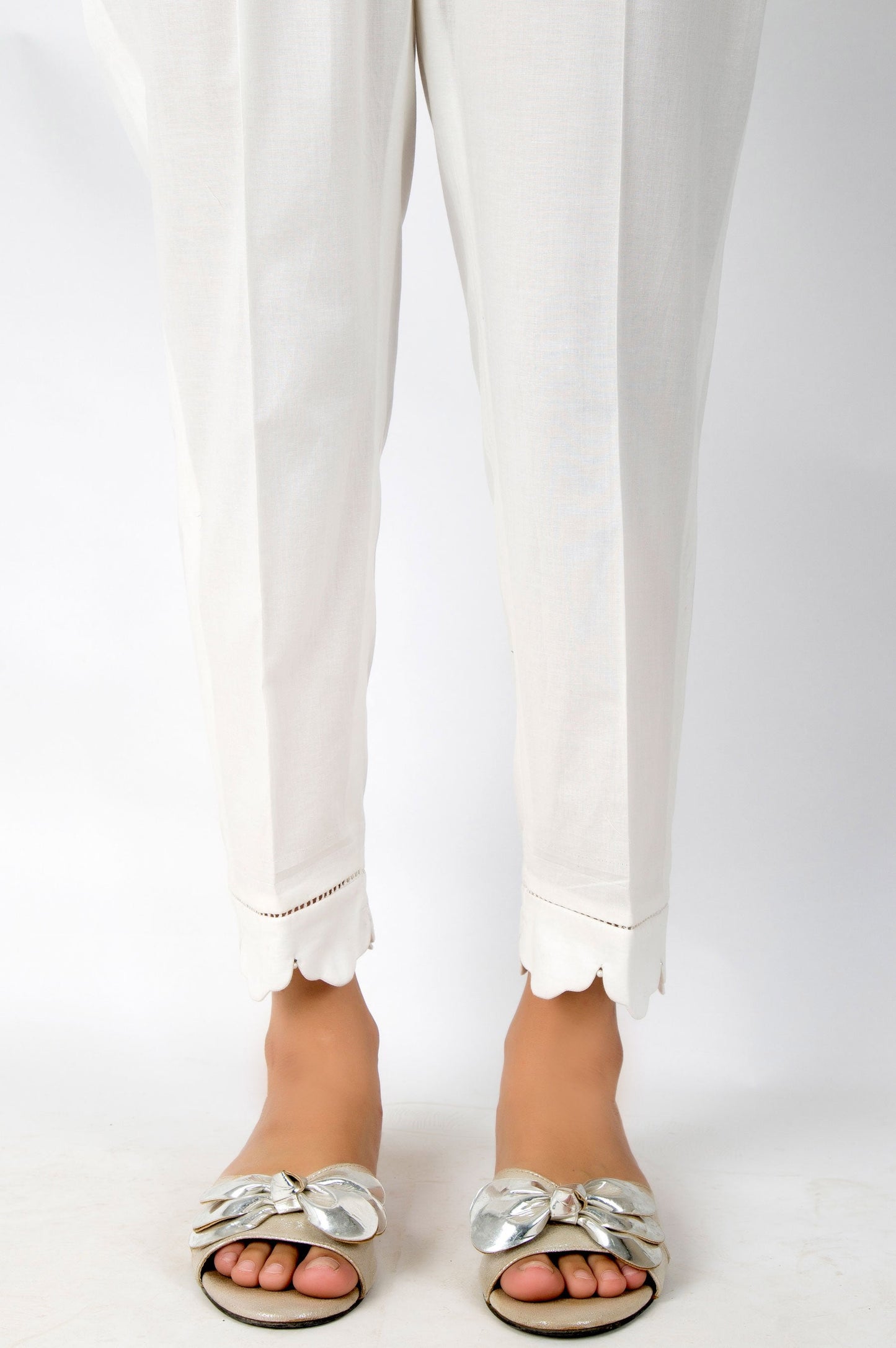 Embellished Cambric Pants - Off White