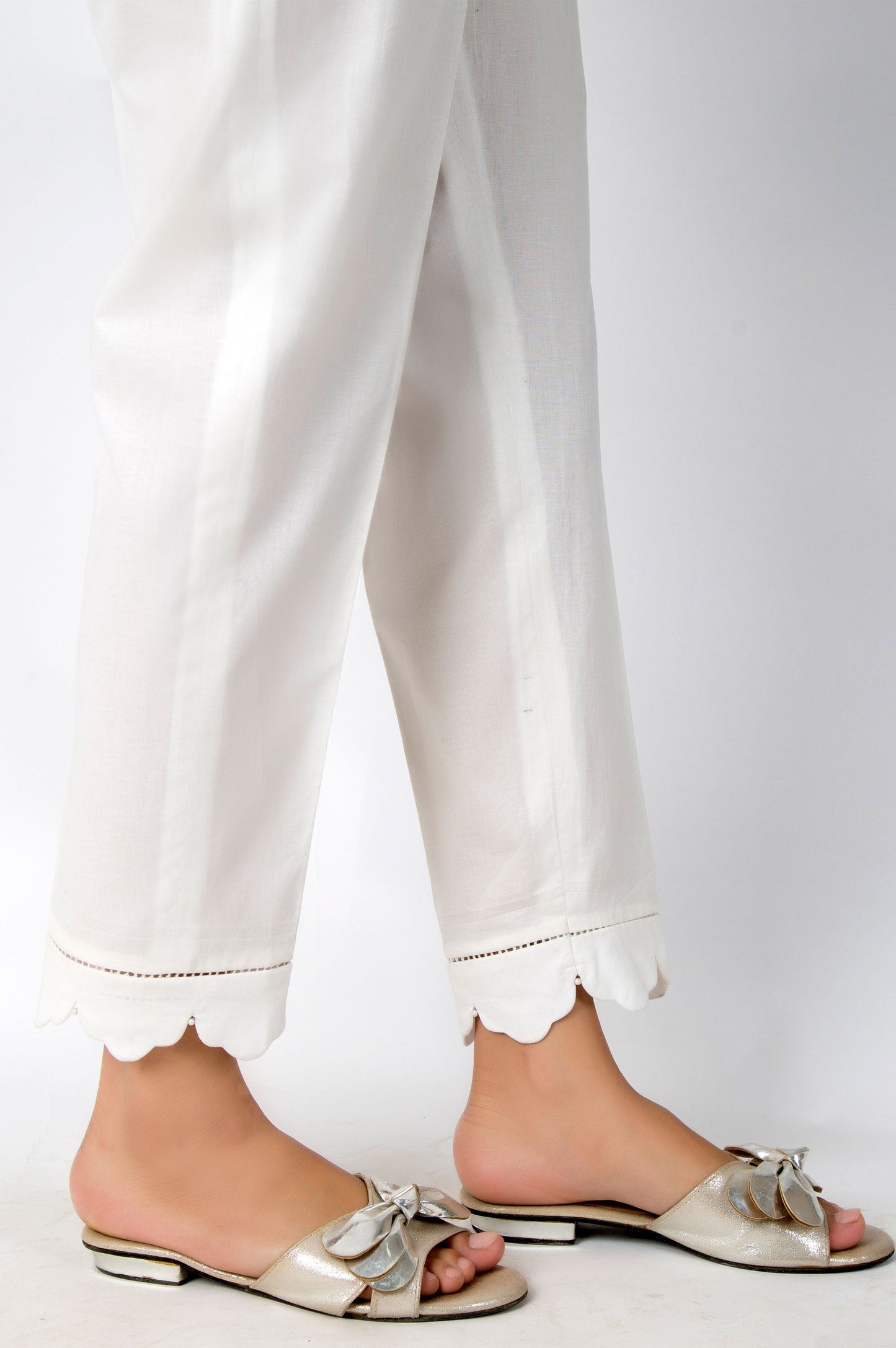 Embellished Cambric Pants - Off White