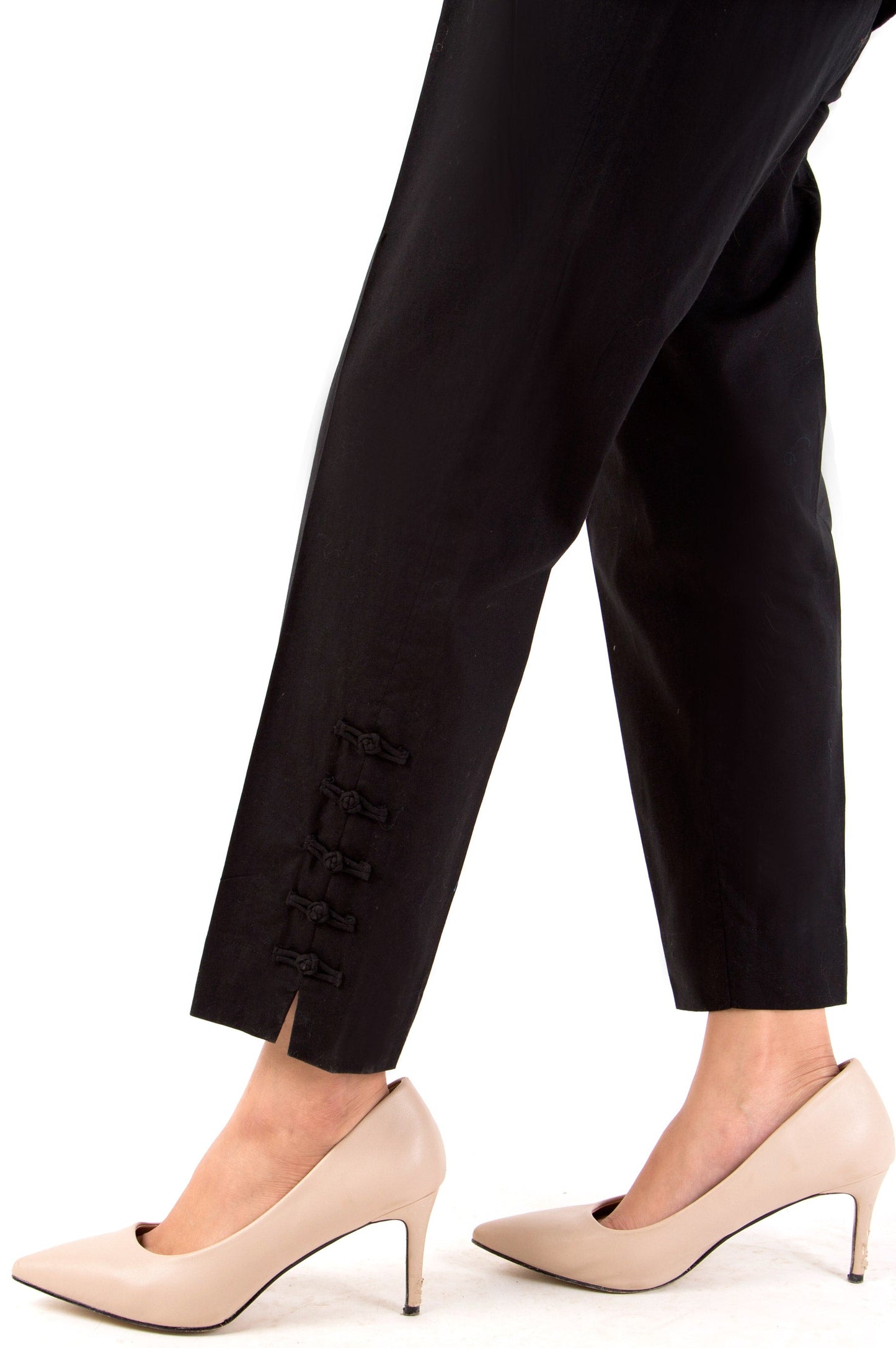 Embellished Cambric Pants - Black