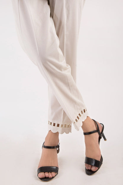 Embellished Cambric Pants - Off-White