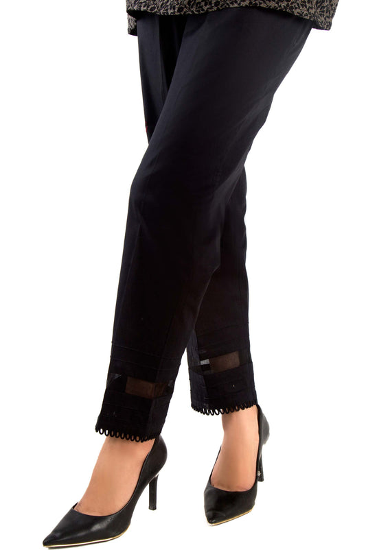 Embellished Cigarette Pants - Black