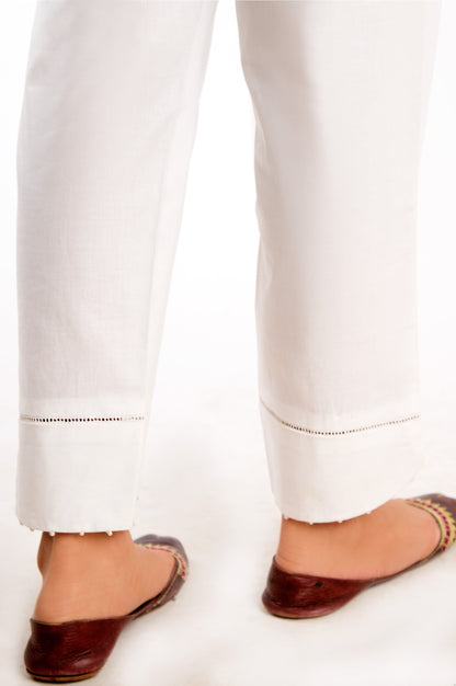 Embellished Cigarette Pants - White