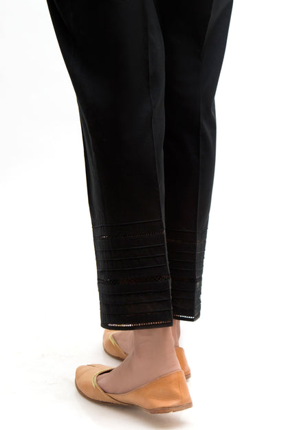 Embellished Cambric Cigarette Pants  - Black
