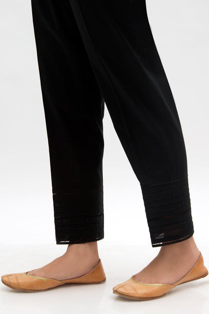 Embellished Cambric Cigarette Pants  - Black