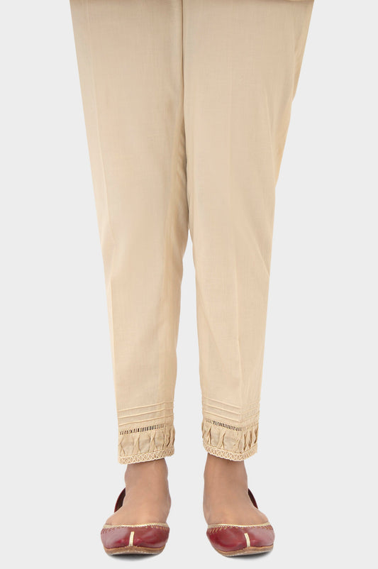 Embellished Cambric Cigeratte Pants - Beige