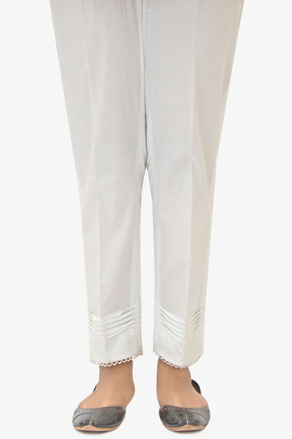 Embellished Cambric Cigeratte Pants - Snowy White