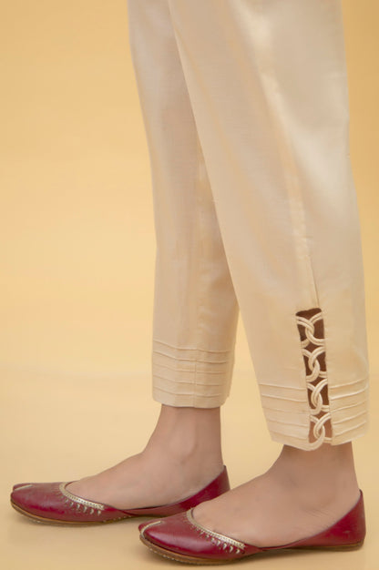 Stylized Cambric Cigarette Pants - Beige