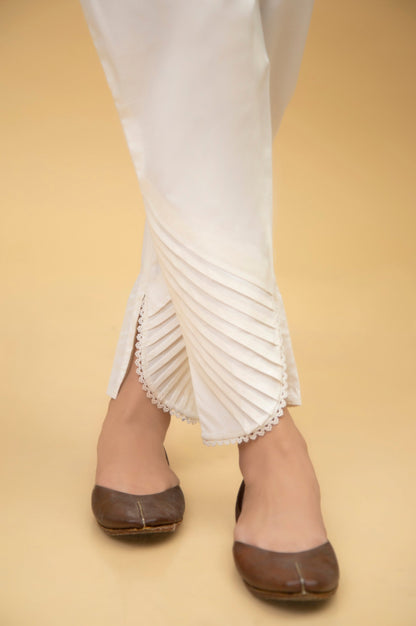 Stylized Cambric Cigarette Pants - Off-White