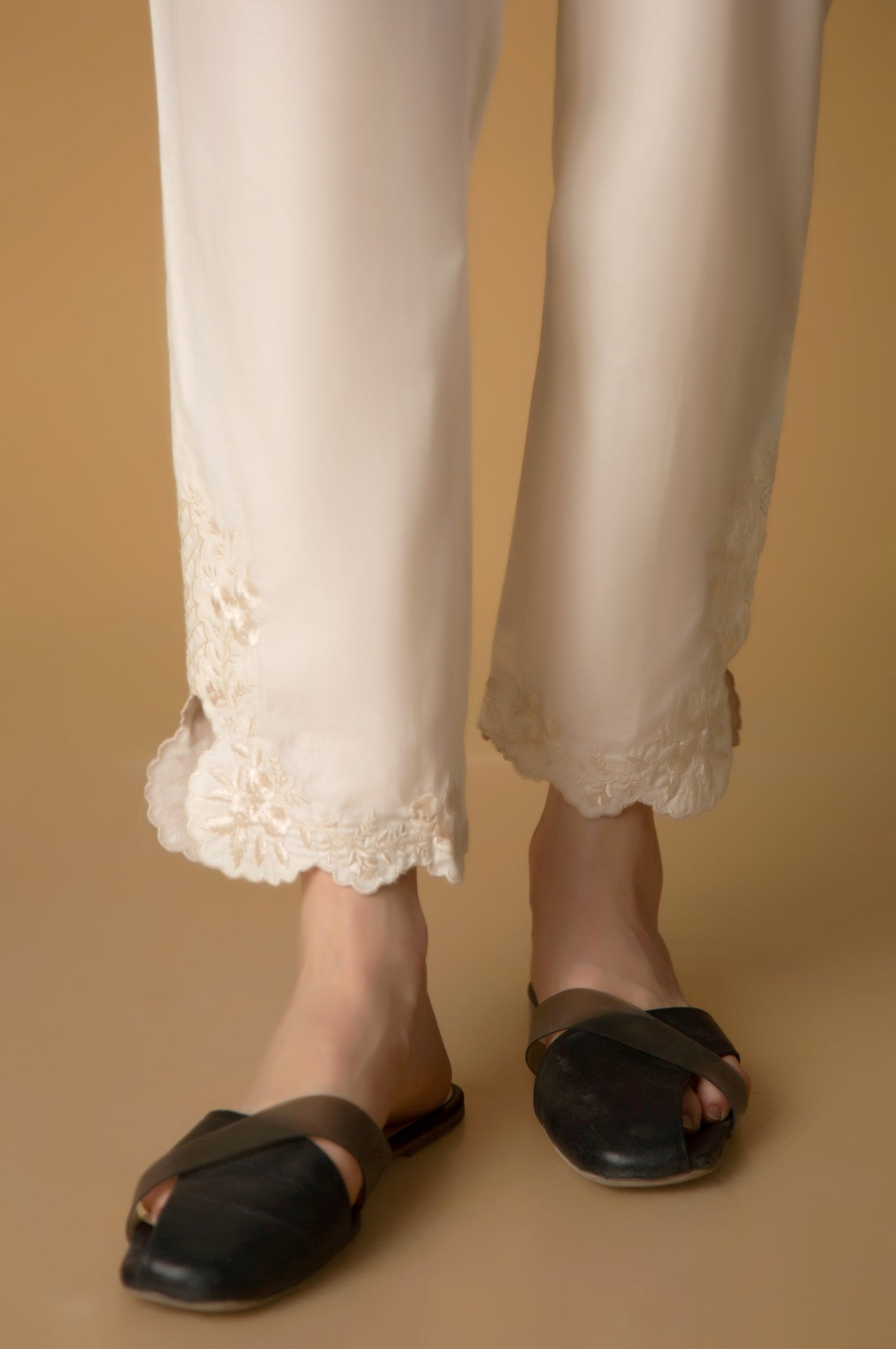 Embroidered Cambric Ciggerate Pants
