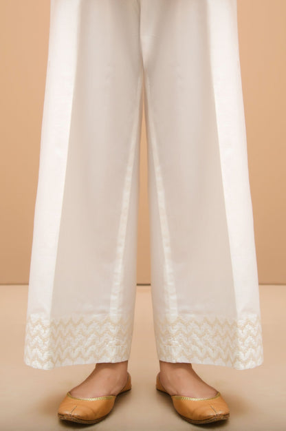 Embroidered Culotte Pants  - White