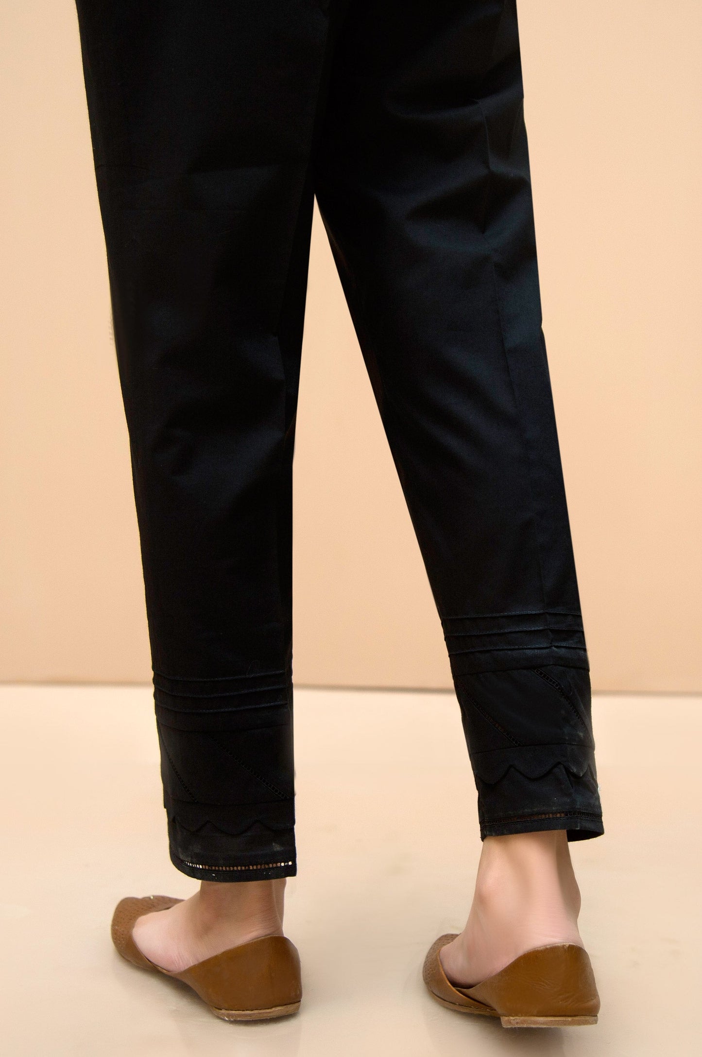 Embellished Cigarette Pants  - Black