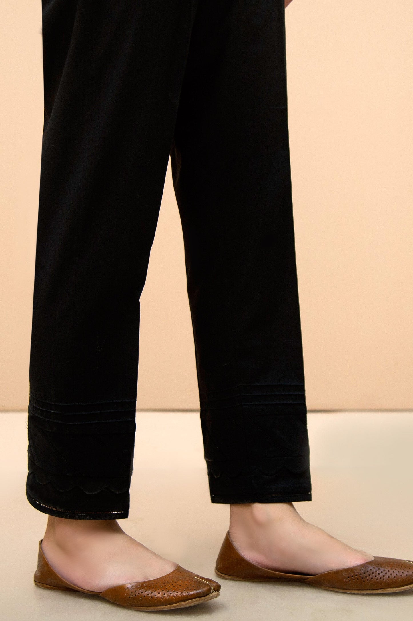 Embellished Cigarette Pants  - Black